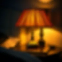 Elegant bedside lamp casting a warm glow