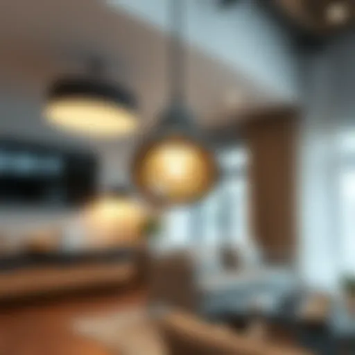 A close-up view of an LED screw light illuminating a modern living space