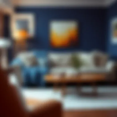 Cozy Living Room with Blue Throw Cozy living room with blue throw complementing decor