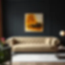 Elegant Chesterfield sofa in a modern living room setting