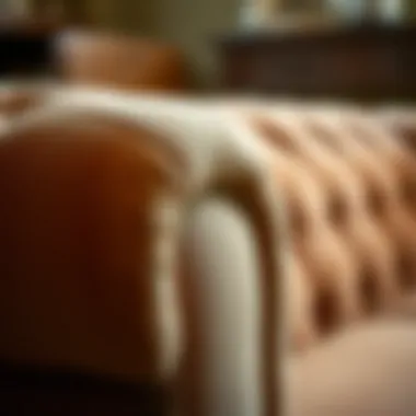 Upholstery Detail of Chesterfield Close-up of Chesterfield upholstery showcasing intricate detailing
