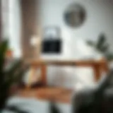 Sleek Wooden Computer Table Design Modern wooden computer table in a stylish interior