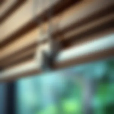 Innovative Safety Mechanism of Cordless Roller Blinds Close-up of cordless roller blind mechanism showcasing safety features