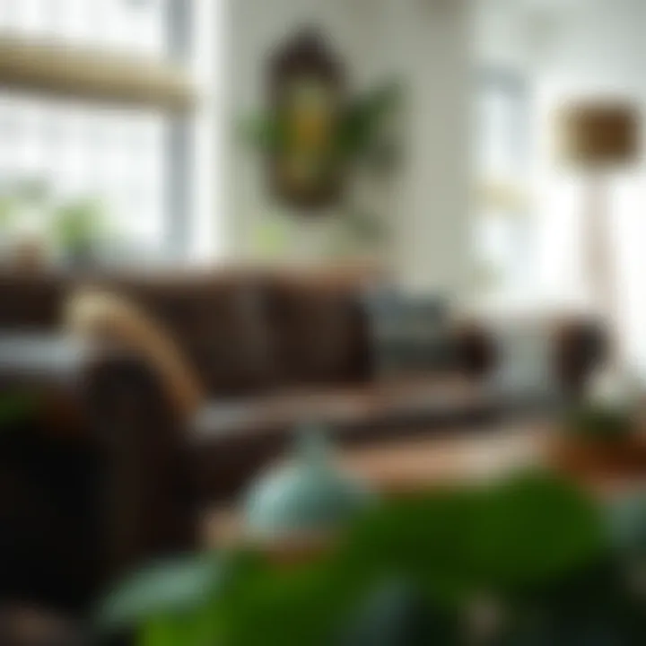 Chic leather couch in a contemporary setting