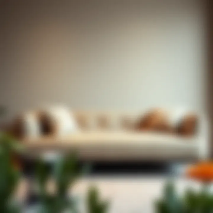 Elegant fabric couch with minimalistic style