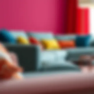 Stylish sectional couch with vibrant colors