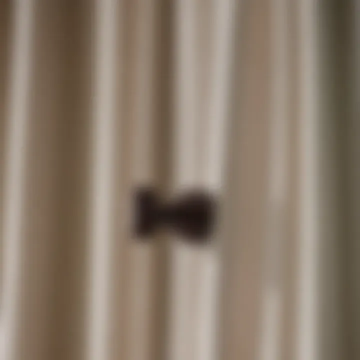 Close-up of a stylish curtain rod showcasing its material and finish