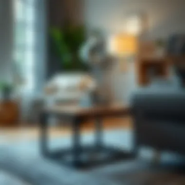 Chic Dark Wood Side Table Chic dark wood side table enhancing modern interior design