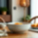 Elegant ceramic dinner serving bowl with lid