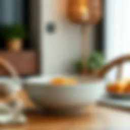 Elegant ceramic dinner serving bowl with lid