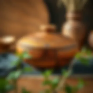 Artisanal Wooden Bowl that Embodies Tradition Rustic wooden bowl with a beautifully crafted lid