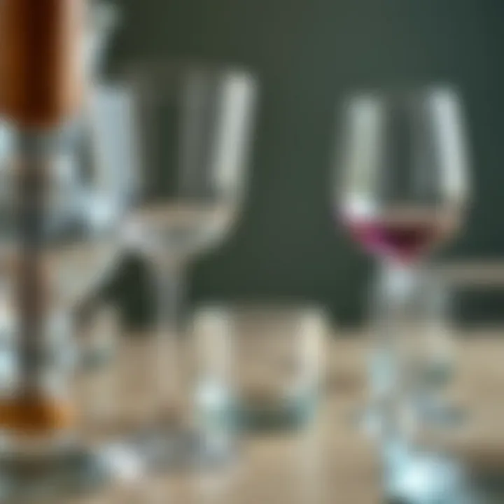 Close-up of Duralex glassware showcasing its unique design