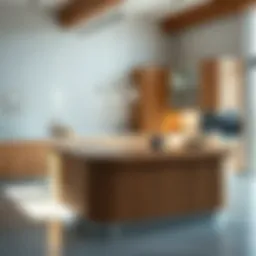 Elegant wood and stainless steel kitchen island showcasing modern design