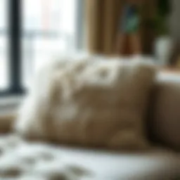 Luxurious faux fur papasan cushion cover showcasing rich texture