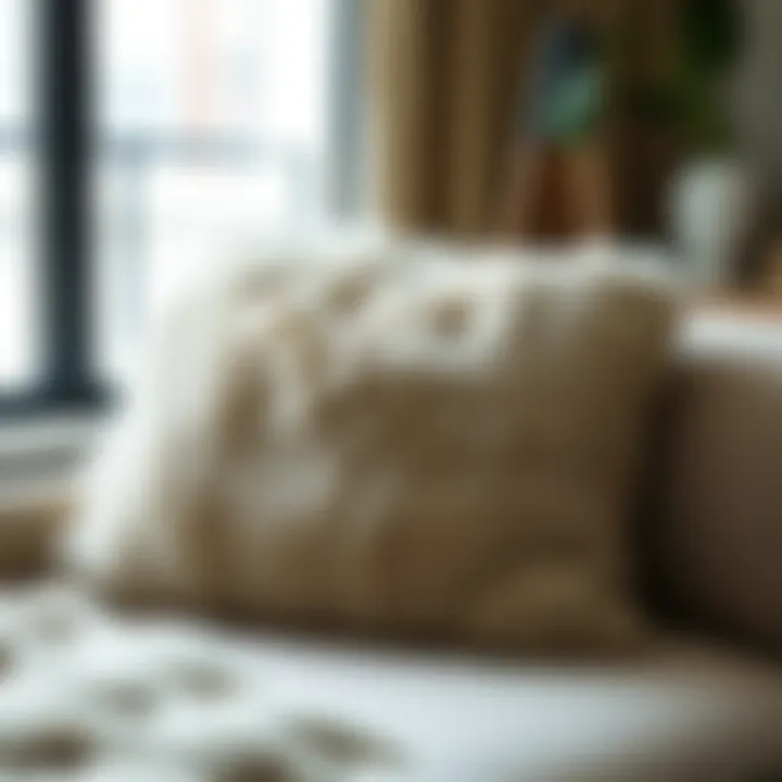 Luxurious faux fur papasan cushion cover showcasing rich texture