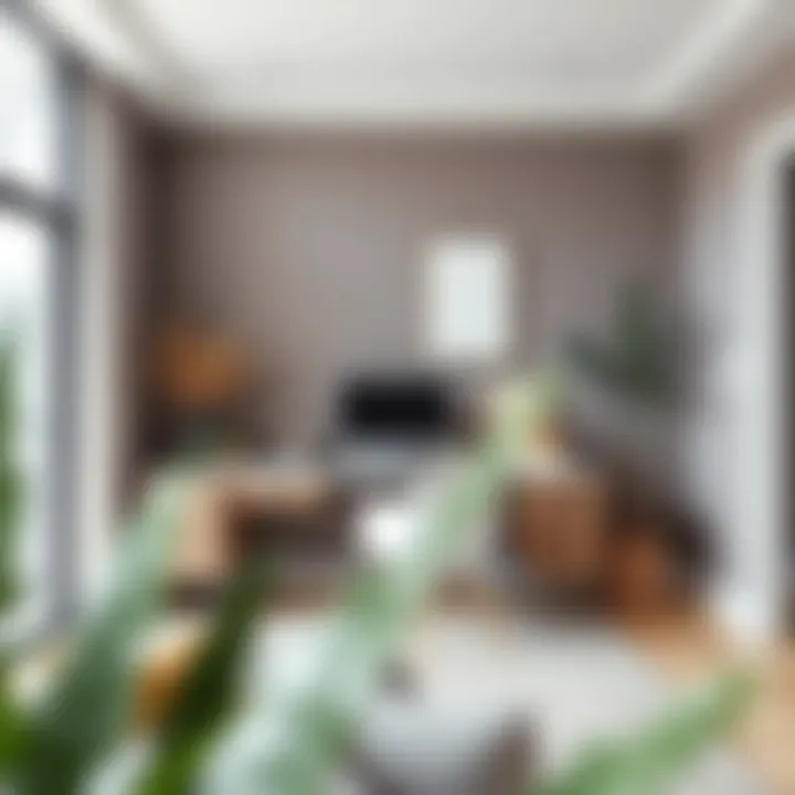 Contemporary Workspace with Feminine Desk Contemporary workspace showcasing a stylish feminine desk