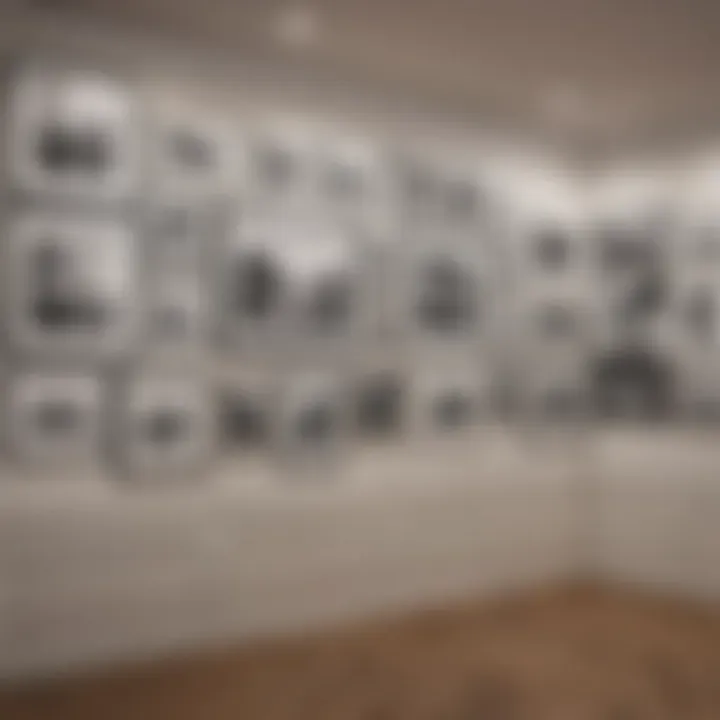 Innovative display of multiple 42 x 59.4 cm frames in a gallery wall