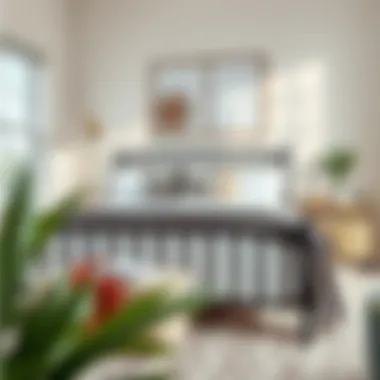 Chic full bed frame styled with contemporary bedding and decor