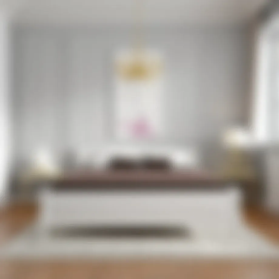 Elegant white full bed frame in a modern bedroom setting