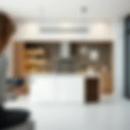Elegant high bar table in a modern kitchen setting