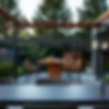 Versatile high bar table in an outdoor patio area