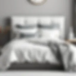 Elegant grey and white bedding ensemble showcasing modern design
