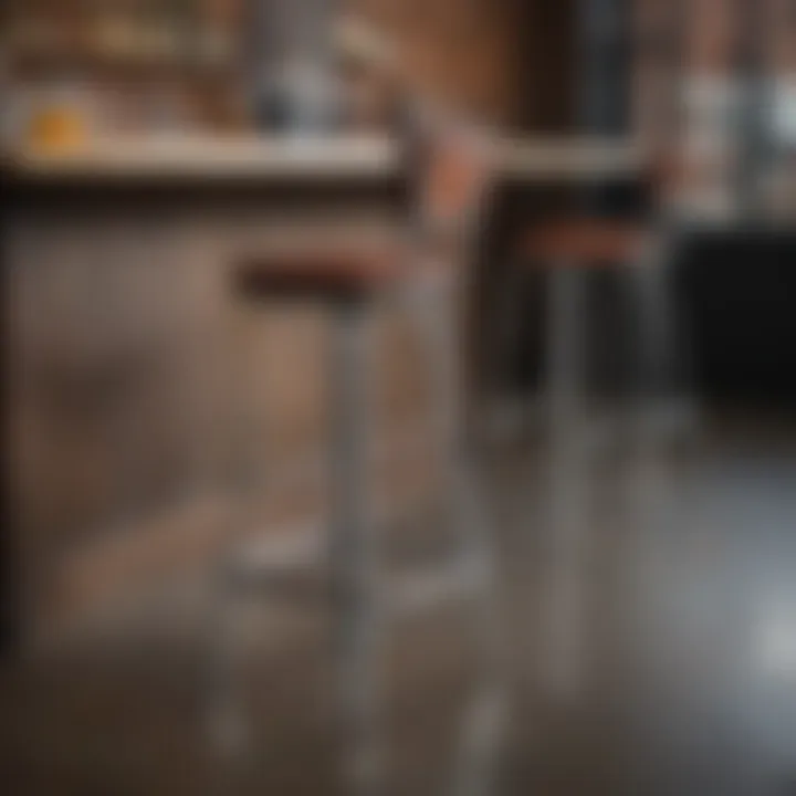 Industrial bar stools enhancing a contemporary bar area