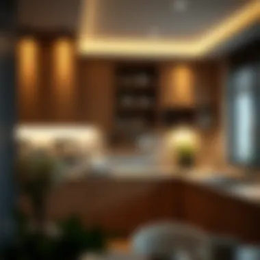 Modern cabinet lighting enhancing ambiance