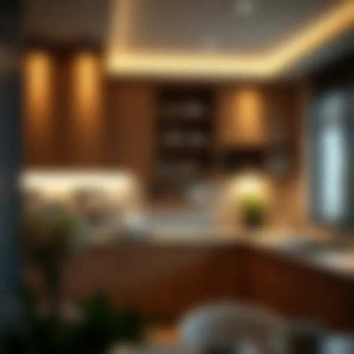 Modern cabinet lighting enhancing ambiance