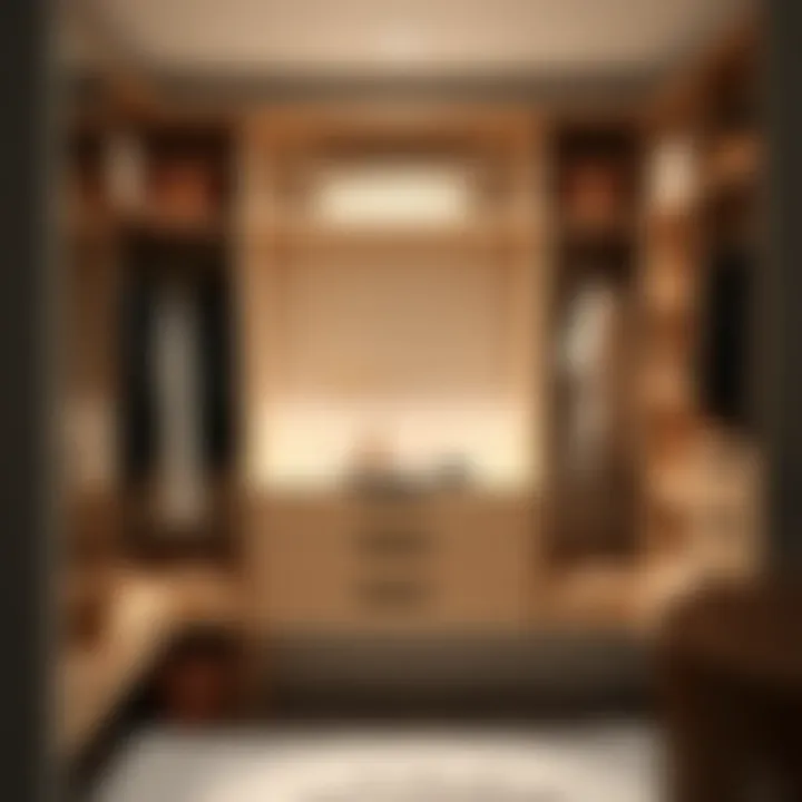 Minimalistic closet with open shelving and clean lines