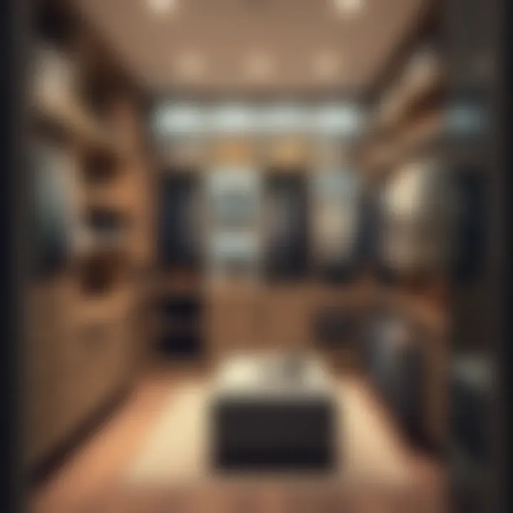 Modern closet layout with smart organization solutions