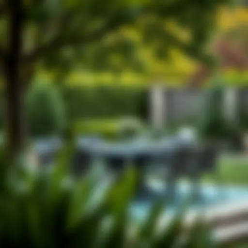 Elegant Outdoor Dining Set in a Serene Garden Elegant outdoor dining set in a serene garden