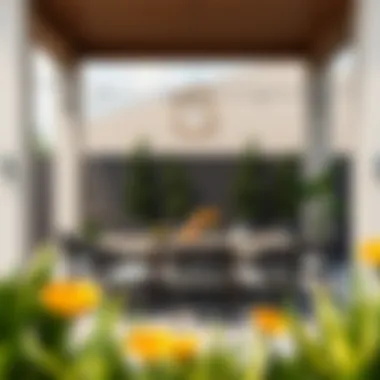 Stylish modern patio dining arrangement