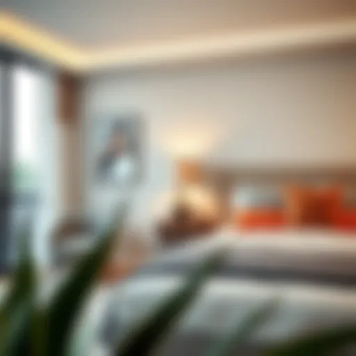 A beautifully designed locker style nightstand in a modern bedroom setting