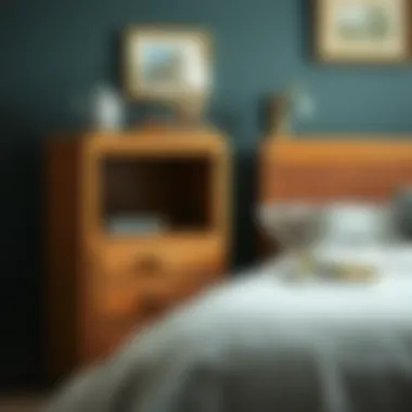 A vintage locker style nightstand reflecting historical design elements