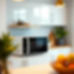 A sleek low wattage microwave in a modern kitchen setting