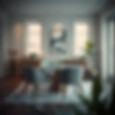 Stylish Dining with Gray Upholstered Chairs Contemporary dining area featuring gray upholstered chairs