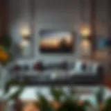 Elegant modern gray sofa in a chic living room setting