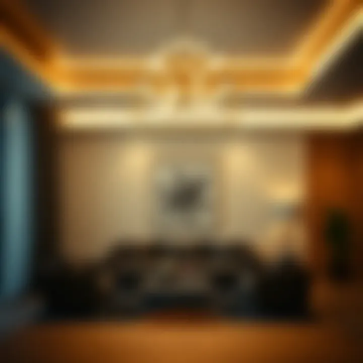 Chic Illumination in Modern Spaces Modern chandelier illuminating a contemporary living room