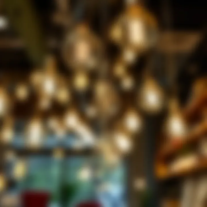 Diverse Styles for Every Taste Variety of modern light bulb chandeliers displayed in a showroom