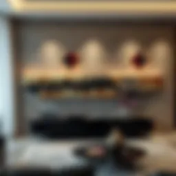 An elegant oblong wall decor piece showcasing abstract patterns.