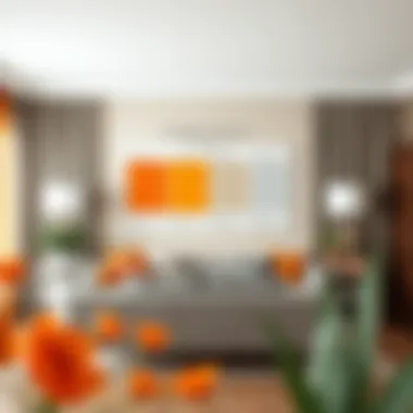 Color psychology chart illustrating orange and gray