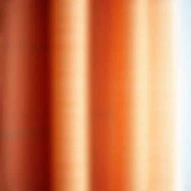 Close-up of fabric texture in orange and gray