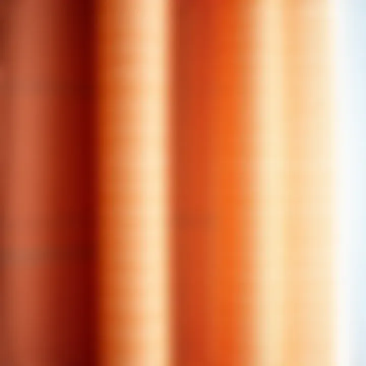 Close-up of fabric texture in orange and gray