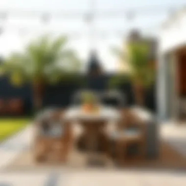 Modern Sustainable Outdoor Dining Stylish modern outdoor dining table made from sustainable materials