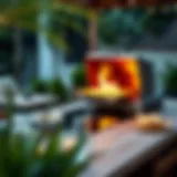 Elegant outdoor induction burner setup