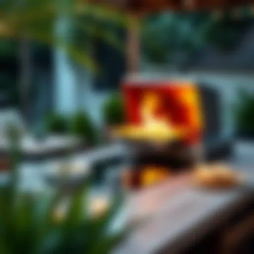 Elegant outdoor induction burner setup