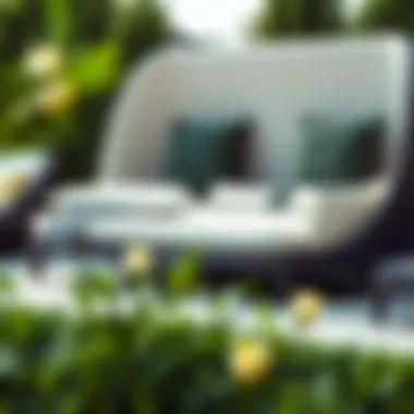 Luxurious outdoor lounge bed with plush cushions