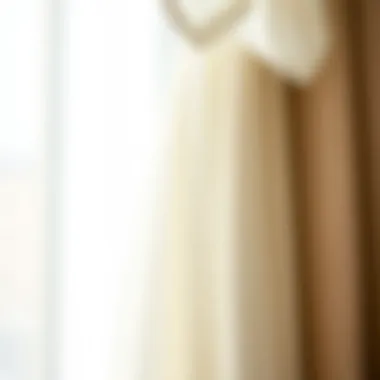 Close-up of various materials used for pinch pleat sheer drapes