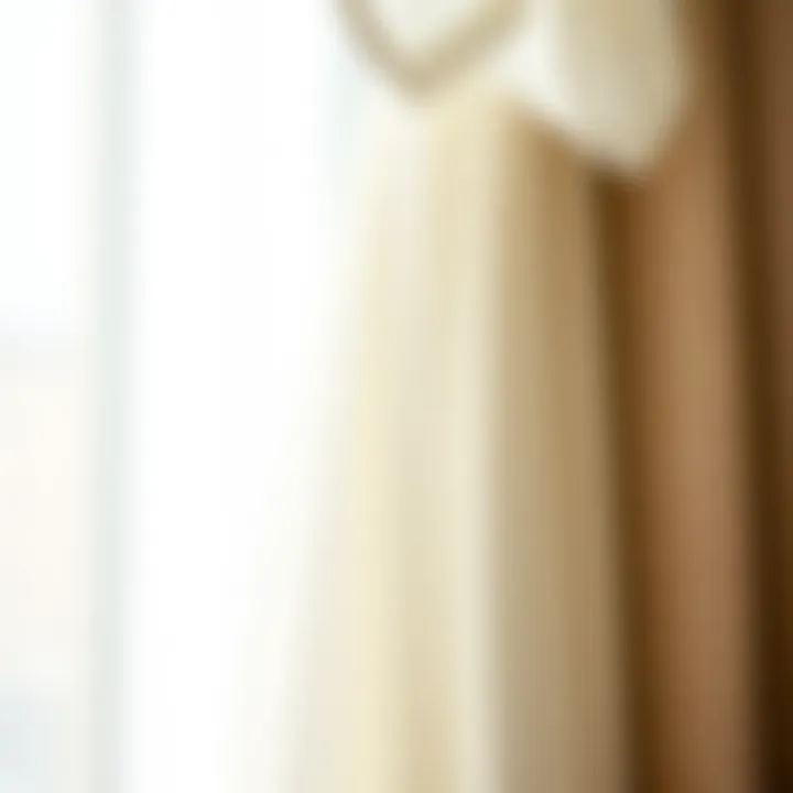 Close-up of various materials used for pinch pleat sheer drapes